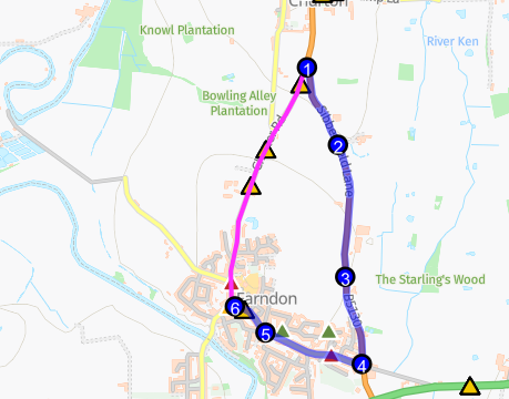 Map of Road Closure at Churton Road, Farndon,