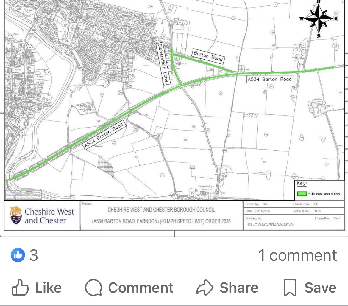 A534 Speed Limit Map Image